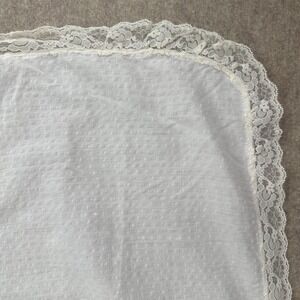VINTAGE Lace Delicate White Top Sheet 38"‎ X 44" Textured